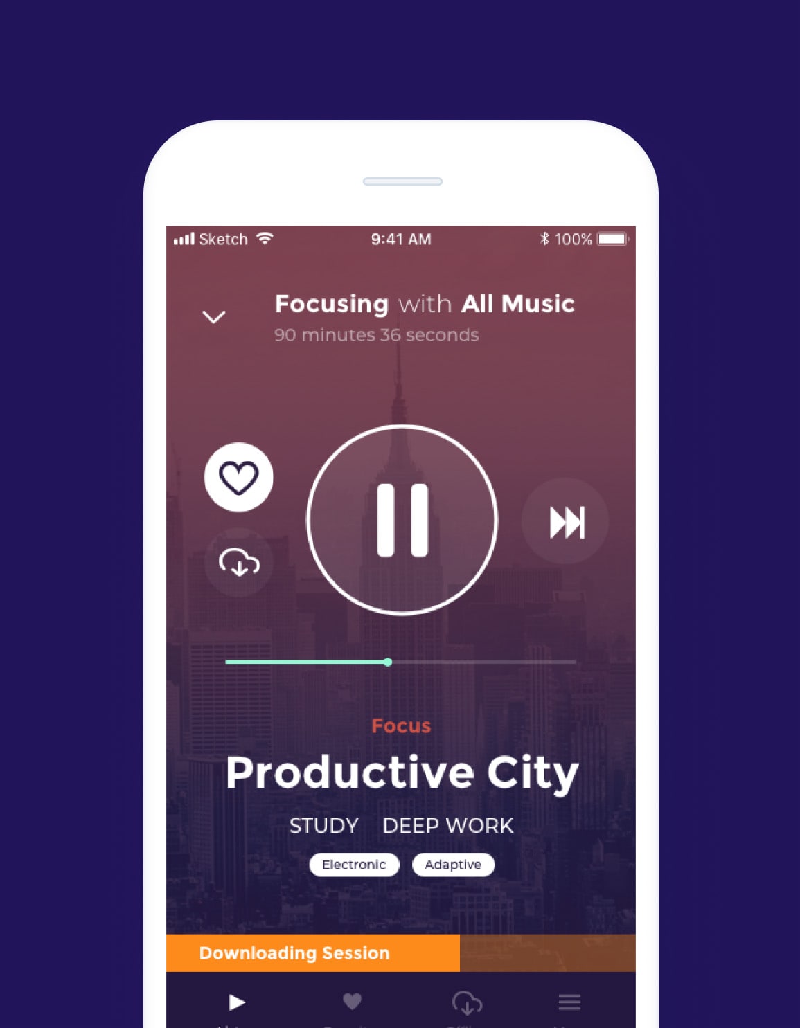 Brain.fm's mobile application