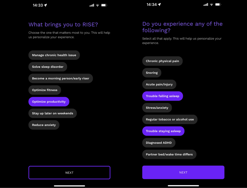 A brief dive into Rise Sleep’s onboarding